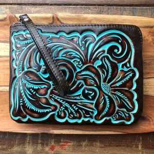 Patricia Nash Leather Tooled Wristlet